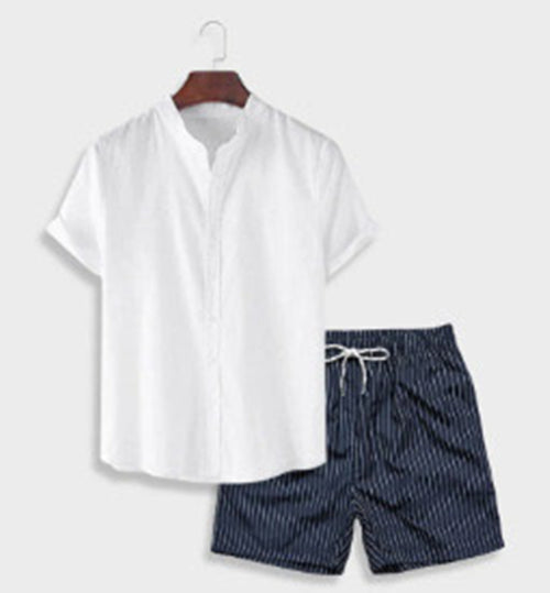 Men's Casual Printing Short Sleeve Shirt Hawaii Suit