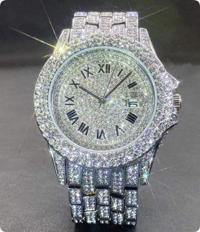 Reloj de cuarzo con diamantes