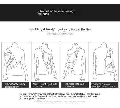 Bolso bandolera pequeño con remaches de calle para hombre