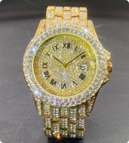 Reloj de cuarzo con diamantes