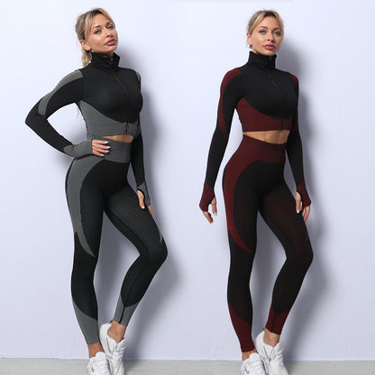 3PCS Yoga Set Seamless Sport Set Women