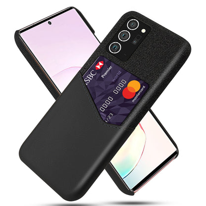 Funda de cuero protectora para teléfono móvil con patrón de tela y una sola tarjeta