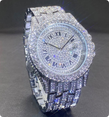 Reloj de cuarzo con diamantes