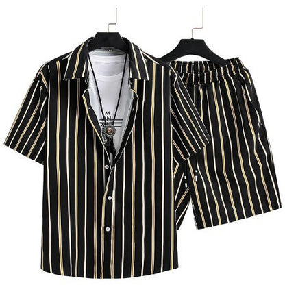 Men's Casual Printing Short Sleeve Shirt Hawaii Suit