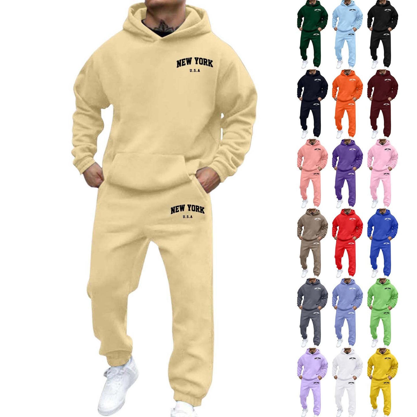 Mens new york Sweatshirt And Hoodie Set