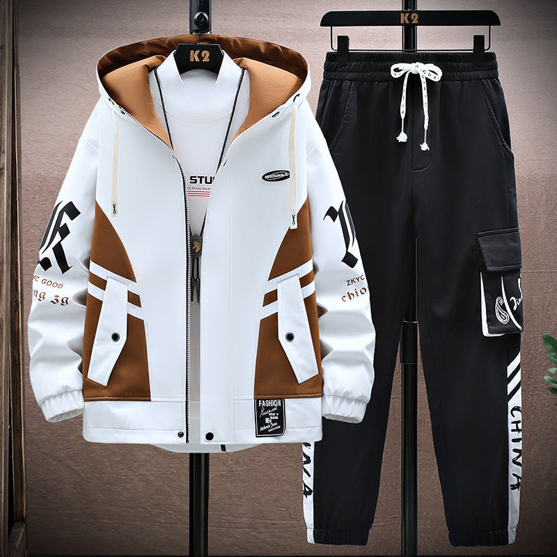 Conjunto de chaqueta y pantalón de otoño para hombre