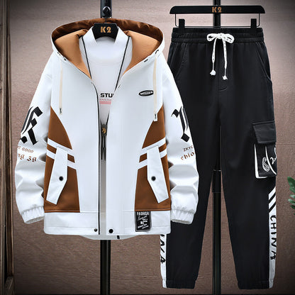 Conjunto de chaqueta y pantalón de otoño para hombre