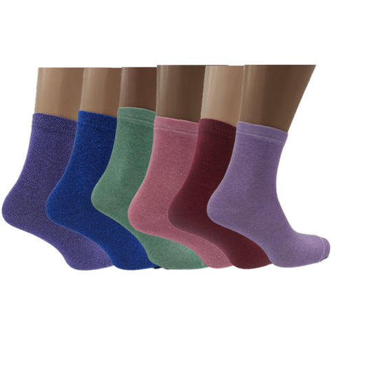 Set Of 6 12 Or 24 Pairs Womens Colorful Socks 