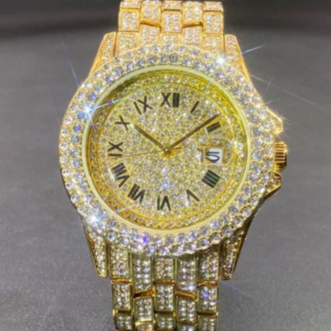 Reloj de cuarzo con diamantes