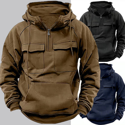 Sudadera con capucha y cremallera para hombre