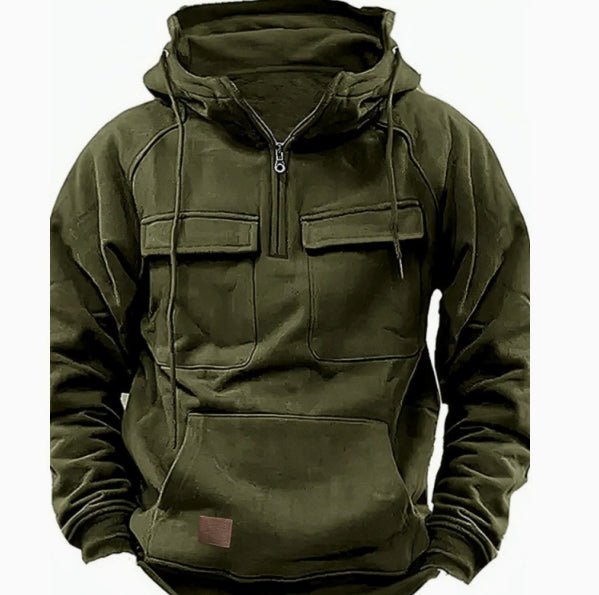 Sudadera con capucha y cremallera para hombre
