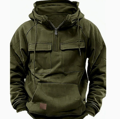 Sudadera con capucha y cremallera para hombre