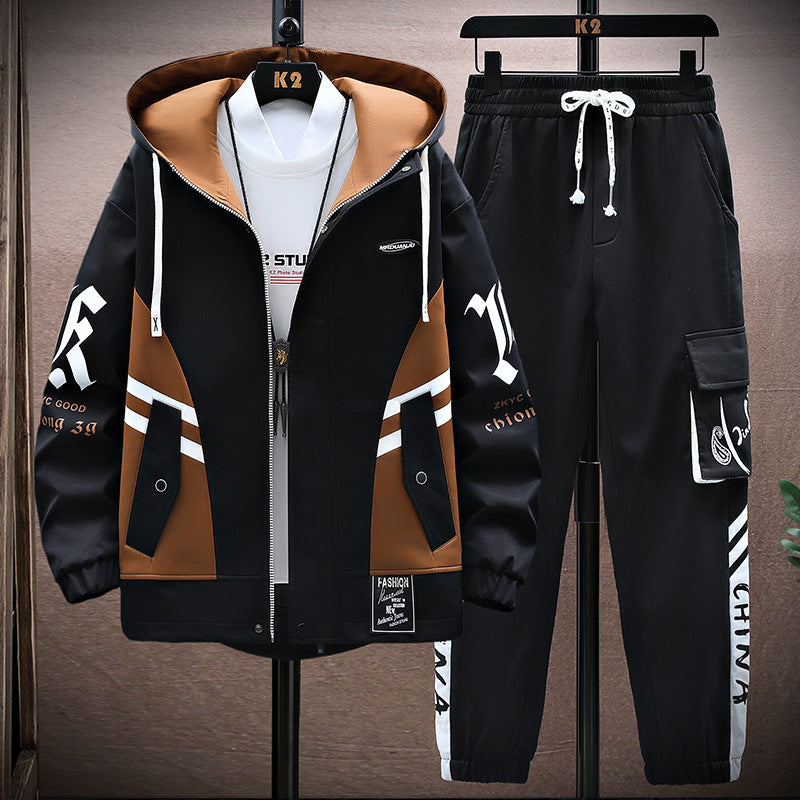 Conjunto de chaqueta y pantalón de otoño para hombre