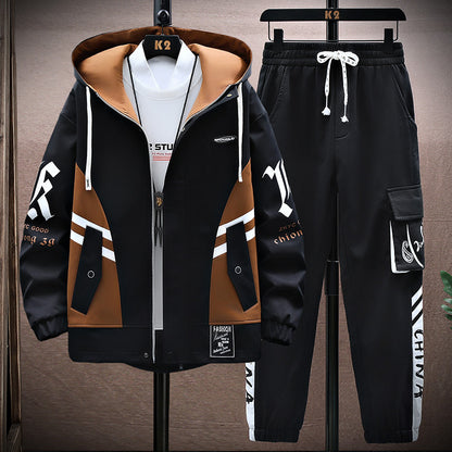 Conjunto de chaqueta y pantalón de otoño para hombre